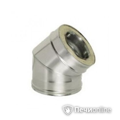 Дымоход Дымок Колено 45° с изоляцией 0,8 мм. OTFR45 150/230 в Актобе