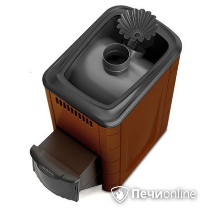 Дровяная банная печь TMF Ангара 2012 Carbon с закрытой каменкой дверь антрацит терракота в Актобе